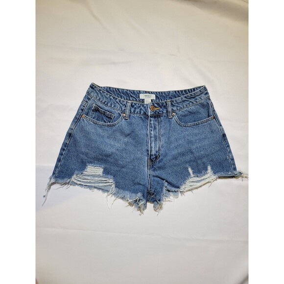 Forever 21 Jean Shorts Womens Fits 28" Distressed High Rise Cut Off Festival - Picture 1 of 7